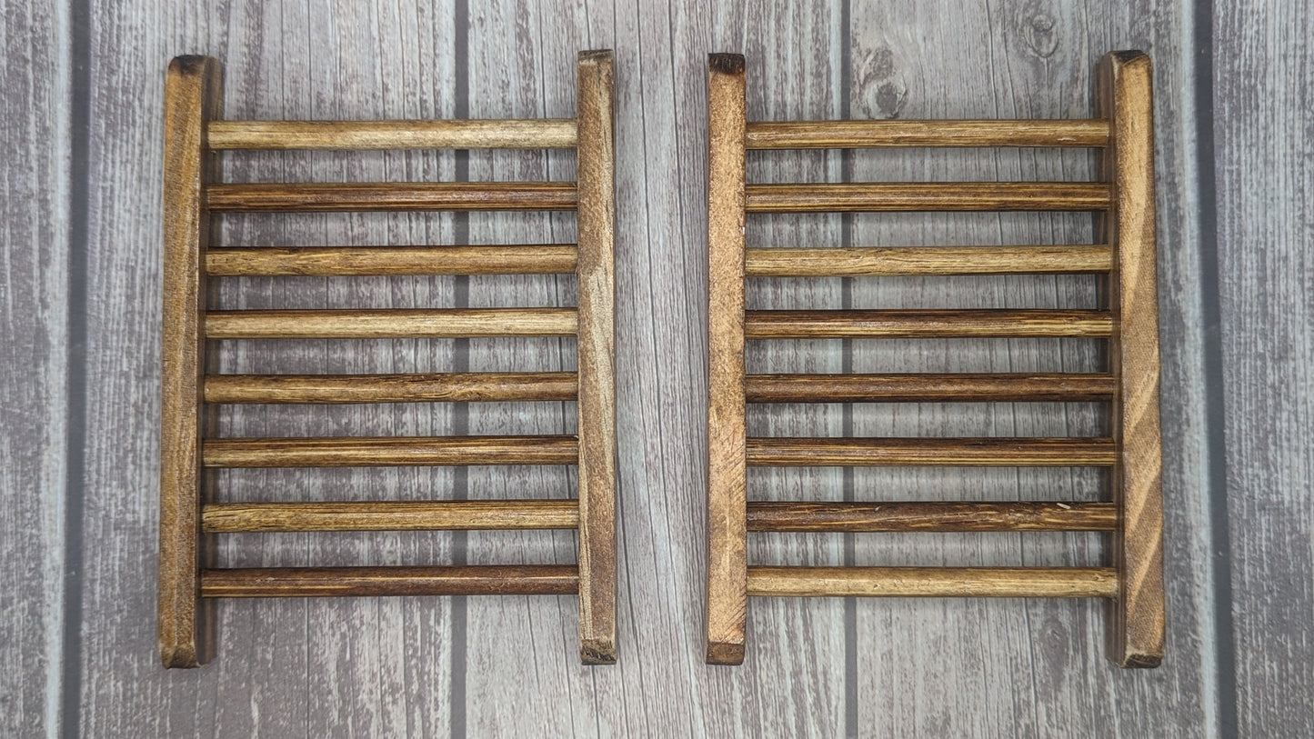 Bamboo Wood Soap Dish - Charcoal Color