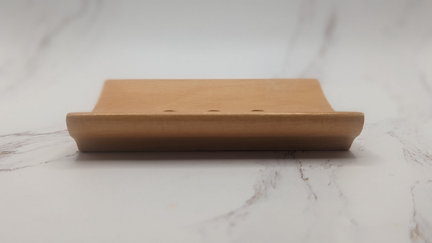 Curved Beech Wood Soap Dish